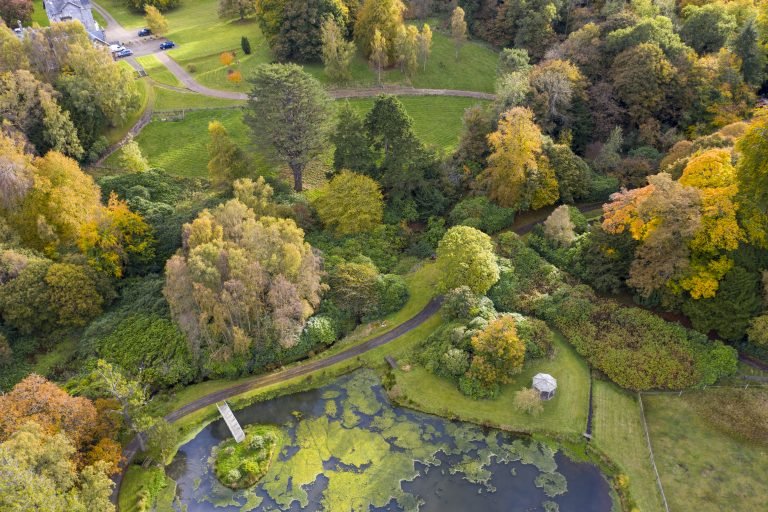 Glencouse house pond - Autumnal view